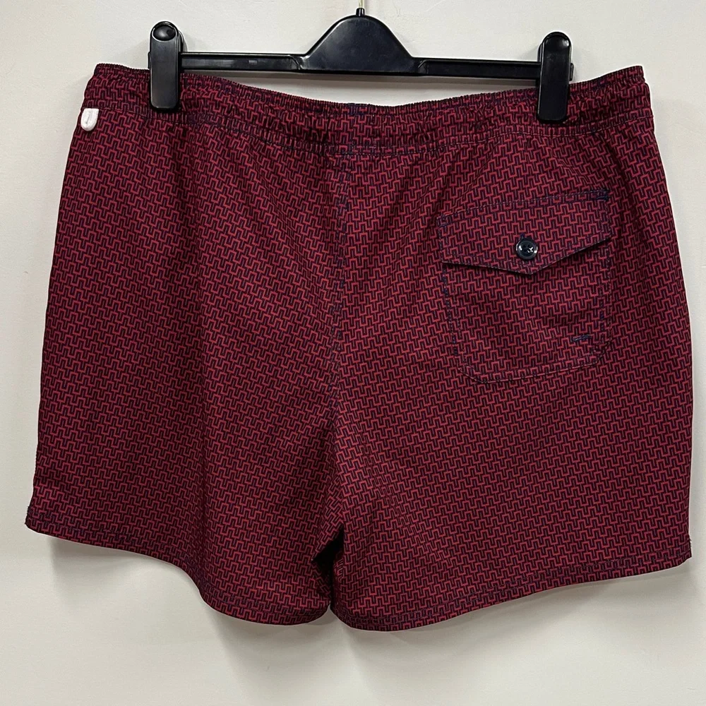 J. Crew Men's Maroon Patterned Swim Trunks